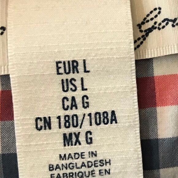 Short Sleeve Madras Shirt Size L - Picture 2 of 2